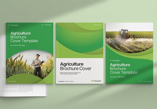Brochure Report Cover Template for Document Front Pages in Farming, Agriculture & Environmental Look