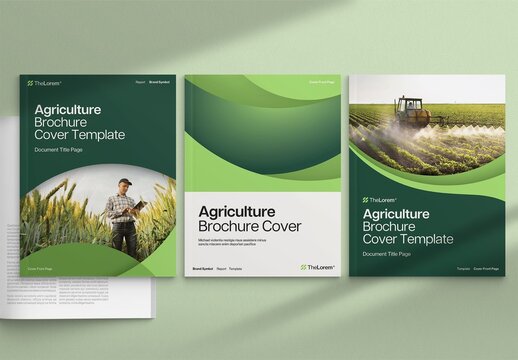 Brochure Report Cover Template for Document Front Pages in Farming, Agriculture & Environmental Look