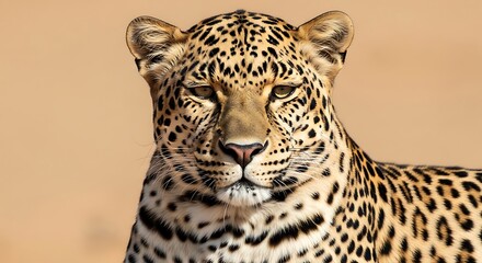 Obraz premium Leopard Closeup Portrait with Spotted Fur.