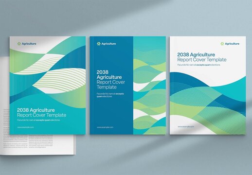 Brochure Report Cover Template for Document Front Pages in Farming, Agriculture & Environmental Look