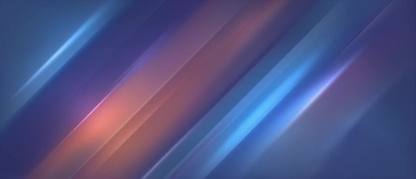 Abstract blue orange gradient diagonal line light glow streak modern background blur smooth calm dynamic motion effect digital wallpaper loop design for modern technology banner