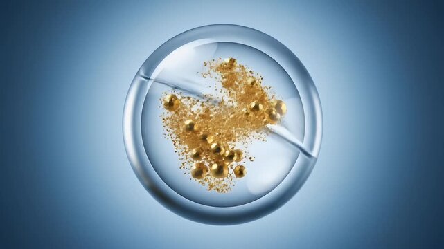 Sleek Pharmaceutical 3D Nano-sphere Liposome Holding Concentrated Gold Vitamins