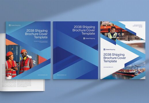 Modern Corporate Brochure & Report Cover Template in Transport, Logistics & Shipping Industry Theme