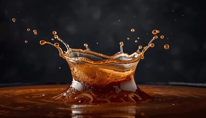 Coffee Splash Crown in Mid Air High Speed Photography