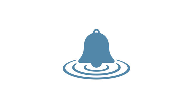 Blue bell icon with ripples.