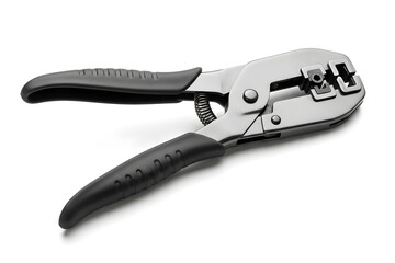 Obraz premium Monochrome image of a wire crimping tool with black handles