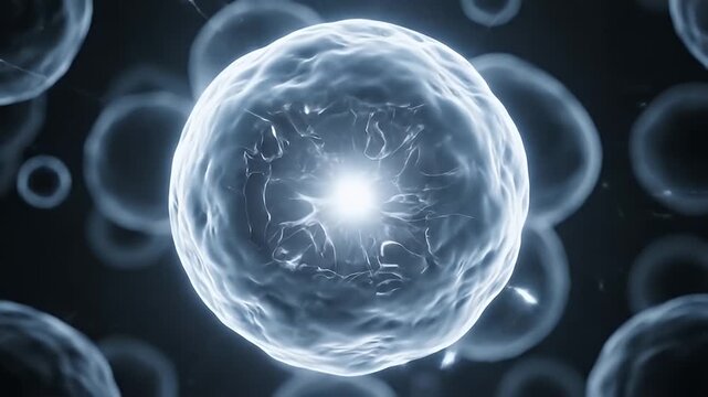 Radiant Luminous Longevity Spark Erupting from Rejuvenated Cell Nucleus