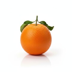 Ripe orange fruit with leaves