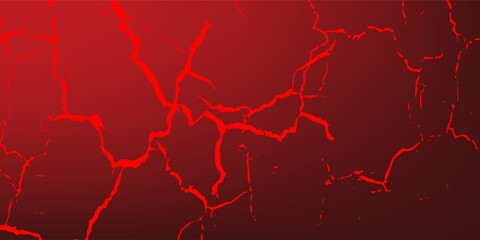 striking red and black cracked texture background, resembling molten lava or fractured earth. The glowing cracks create a dramatic and intense visual effect. © Mustofa 027