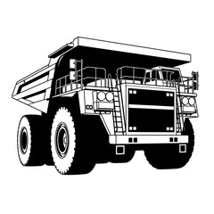 Heavy Duty Mining Dump Truck Vector Illustration. © Wahyu