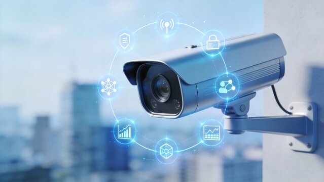 Surveillance camera with digital icons