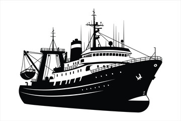 Obraz premium ship in the sea silhouette