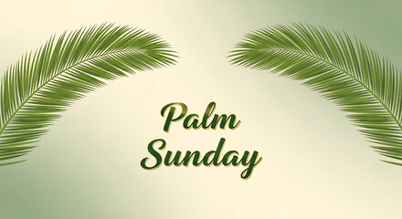 Obraz premium Palm sunday illustration with leaves