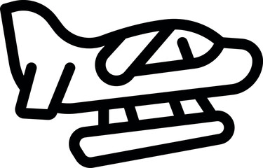 Small seaplane floating on water, featuring pontoons for landing and taking off from water surfaces © ylivdesign