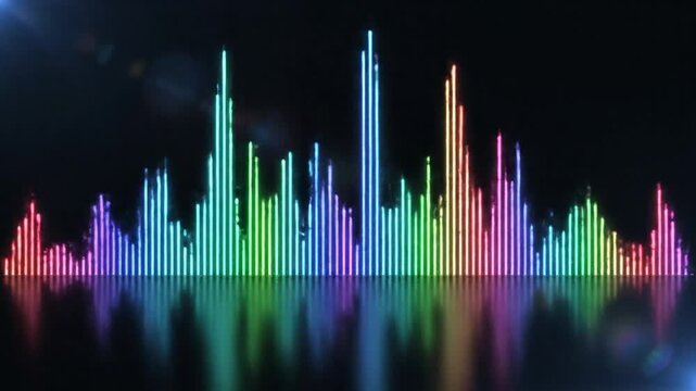 vibrant audio spectrum equalizer, music visualization on black background