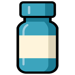 Fototapeta premium Blue Medicine bottle vector illustration.