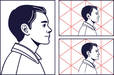 AI Face Recognition Icon with Detection Grid for Identity and Biometric Security