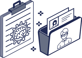 AI Resume Builder Icon with Smart CV Document for Career and Hiring Platforms