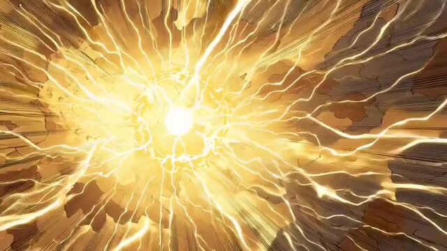 Explosive Energy Burst with Electric Lightning.