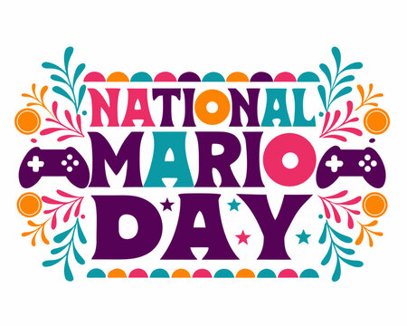 NATIONAL MARIO DAY vector illustration isolated on white background