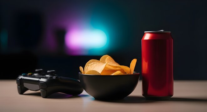 Gaming Snacks with Chips and Soft Drink &ndash; Youth Lifestyle