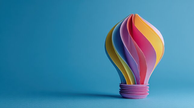 Creative concept of a colorful light bulb