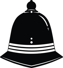 Fototapeta premium Police helmet silhouette isolated on white