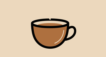 Fototapeta premium A simple brown cup filled with a warm beverage.