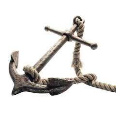 Vintage nautical anchor isolated on transparent background © Ruma R