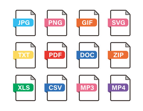 データファイル　アイコン　セット　ビジネス　シンプル　フラット　data file icon