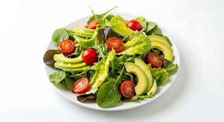 Fresh Mixed Greens Salad with Avocado and Cherry Tomatoes