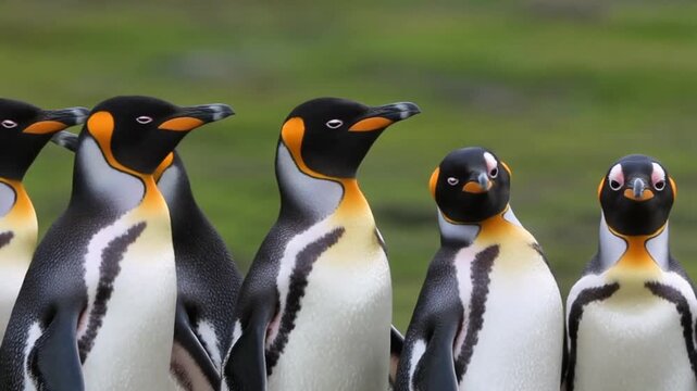 Cartoon greenscreen penguin cute mascot character animation clean green background chroma key isolated render wildlife antarctic bird design element for youtube content branding social media marketing