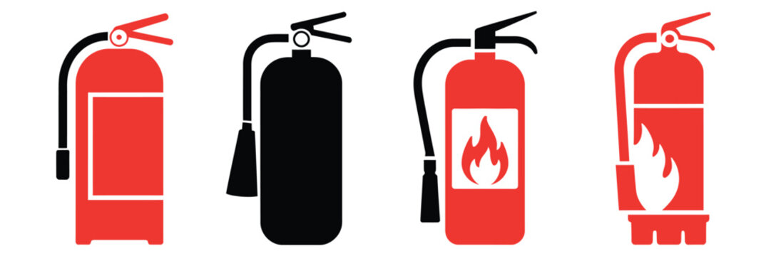 Fire Extinguisher Icon, vector illustration of safety equipment for firefighters