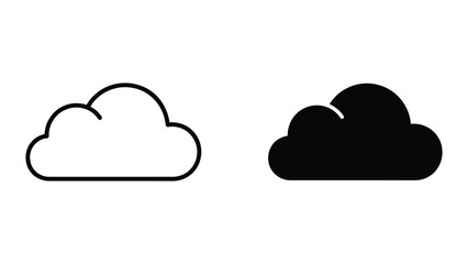Cloud icons in black and white