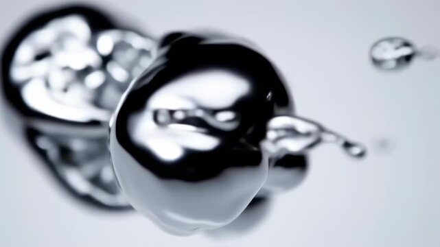 Liquid Metal Spheres - A Macro View of Mercury Droplets.