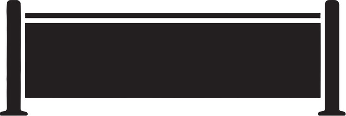 Obraz premium Padel Net Silhouette Solid Panel Front View SVG Vector Icon