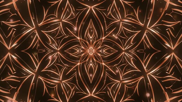 Elegant mandala brown ornament radial symmetry ethnic boho backdrop decorative tattoo style round pattern for yoga studio poster banner fabric wrapping packaging aesthetic harmony tranquil spirit