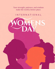 International women&rsquo;s day women silhouette empowerment poster design