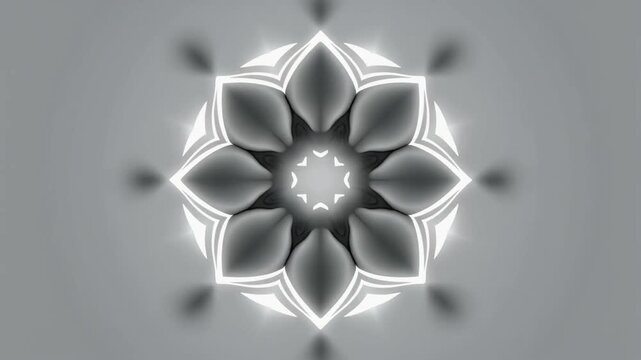 Elegant ornamental Mandala Grey pattern background sacred geometry symmetry texture luxury design spiritual ornament abstract wallpaper for branding decoration meditation print premium quality asset