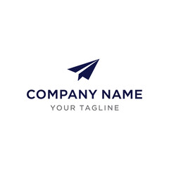 Modern Company Logo Template with Paper Plane Design.
