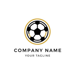 Obraz premium Modern Soccer Ball Logo Template with Company Name and Tagline.