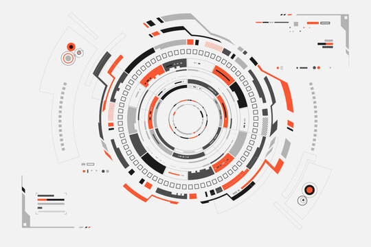 concept of big data or digital transformation technology, graphic of black-orrange futuristic technology background