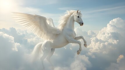 white pegasus horse in the clouds © Syaifudin