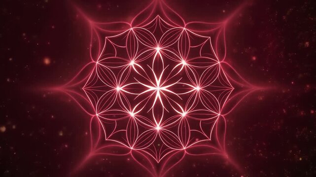 Ornamental geometric mandala maroon pattern sacred symmetry background texture design illustration wallpaper backdrop spiritual decorative art for modern branding printing and creative projects