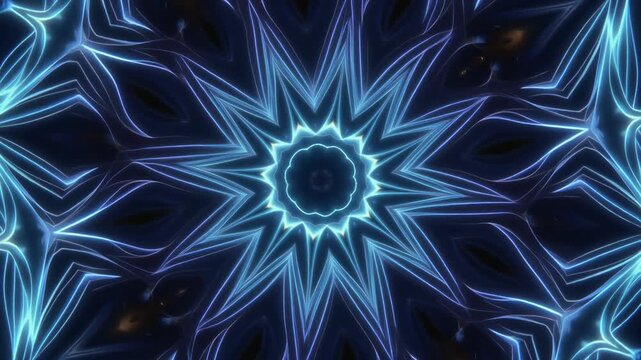 Elegant mandala navy ornamental pattern background with floral geometric symmetry sacred arabesque linework luxury decorative texture wallpaper design for meditation yoga branding print fabric art