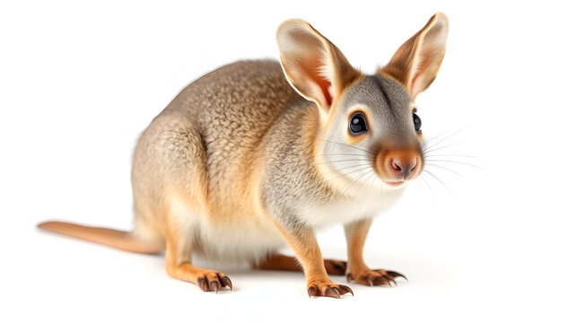 Adorable Bilby Posing on White Background Australian Native Wildlife Portrait.
