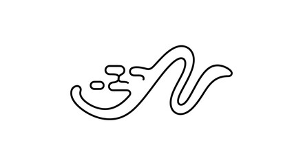 Fototapeta premium Minimalist abstract black line art logo