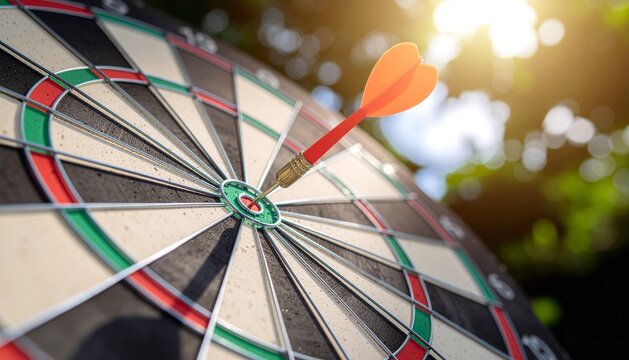 Dart Arrow Hitting Bullseye Symbolizing Goal Achievement and Success