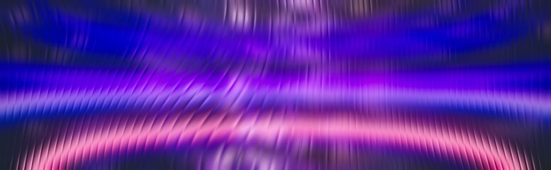 Flowing purple and blue gradient waves with soft blur create a smooth abstract background