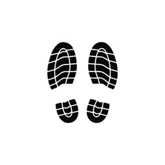 Human shoe footprint pair of prints silhouette vector flat illustration design.